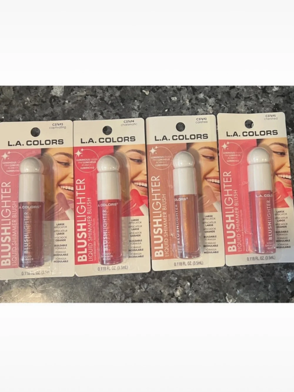 Set of 4 LA Colors BlushLighter Liquid Shimmer Blush New
